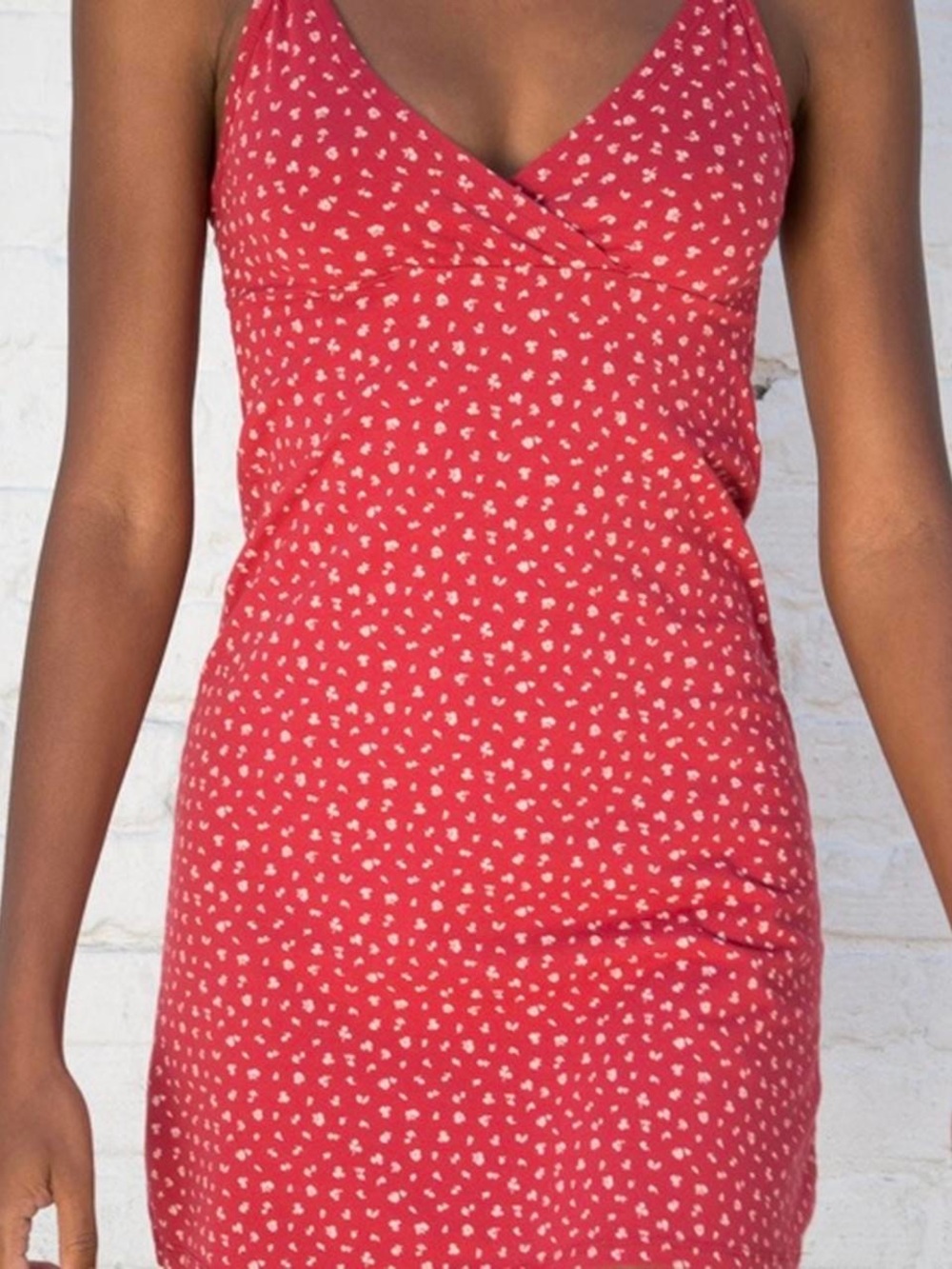 Brandy Melville Red Mini Dress with White Heart Print